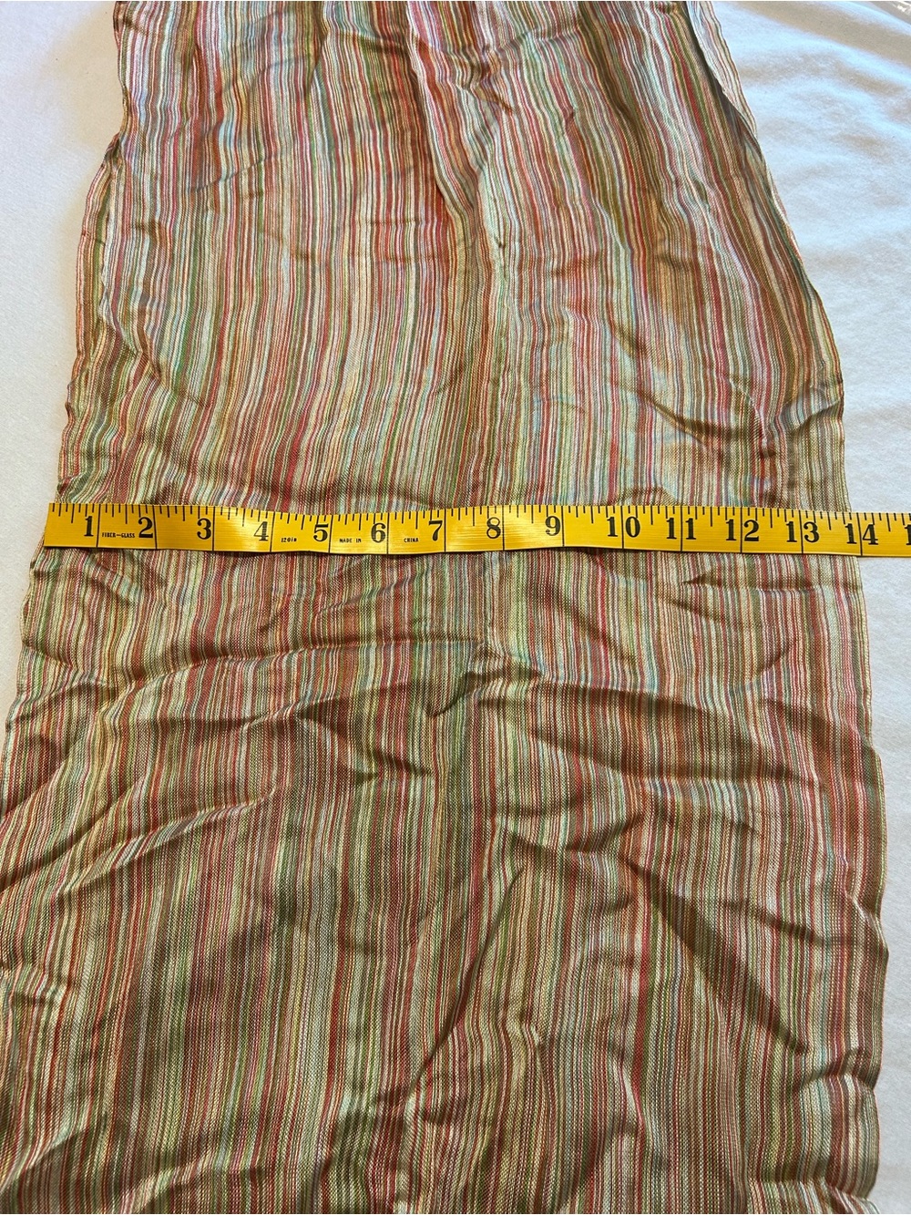Eddie Bauer Striped Lightweight Fringe Scarf in Pink, Green, Tan, Blue